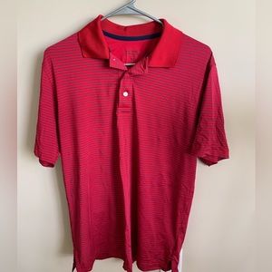 Brooks Brothers striped short sleeve shirt with three buttons.